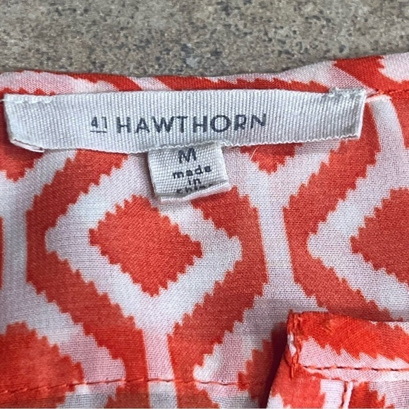 Women’s 41 Hawthorn, Orange Blouse, Size Medium, Button Accents, Quarter Sleeves - Picture 8 of 10